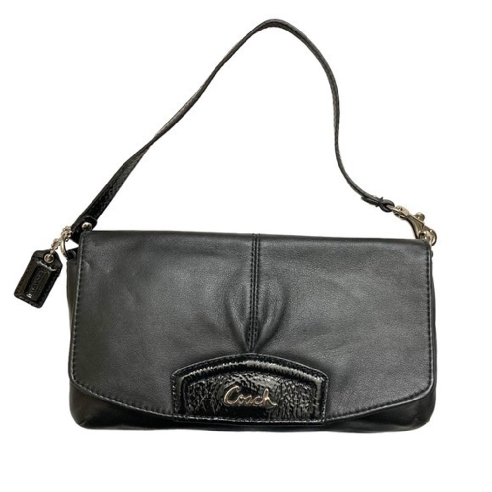 Coach Ashley black leather with patent leather mini bag